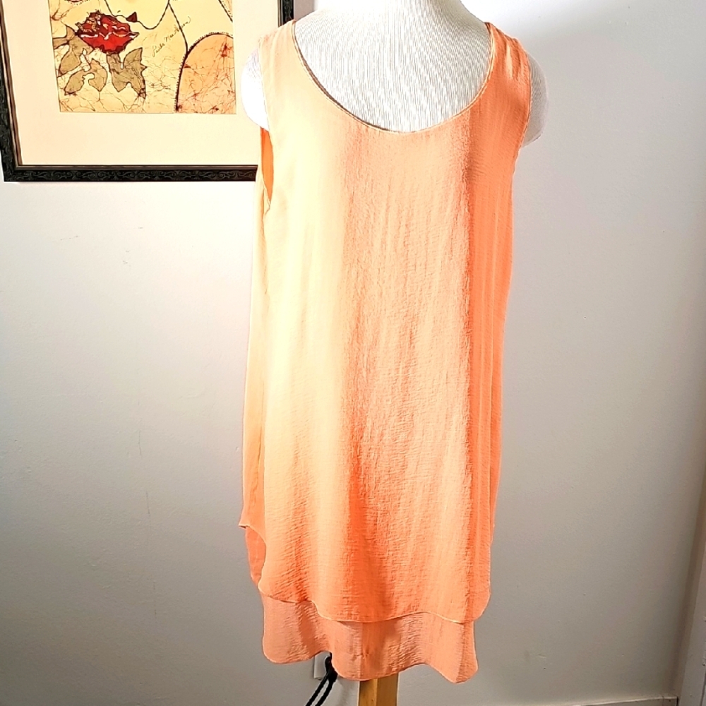 Sleeveless Peach Dress, Tunic By SOFT SURROUNDINGS SIZE LARGE. PEACH
